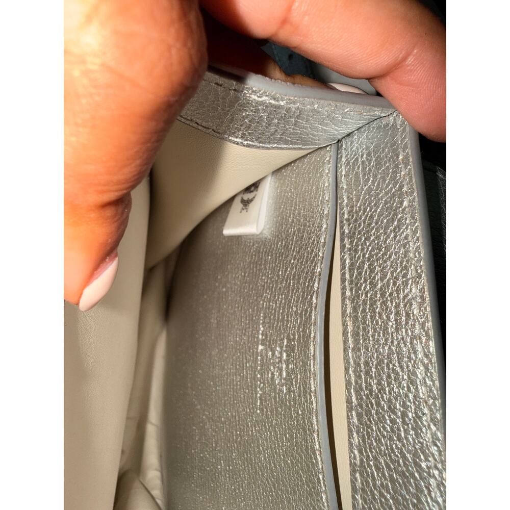 MCM Metallic Calfskin Milano Belt Bag - Silver, Excellent - Picture 7 of 11